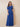 Cold Shoulder Beaded Chiffon Ruched A-Line Mother of the Bride Dress in Royal Blue