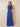 Cold Shoulder Beaded Chiffon Ruched A-Line Mother of the Bride Dress in Royal Blue