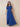 Cold Shoulder Beaded Chiffon Ruched A-Line Mother of the Bride Dress in Royal Blue
