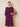 Tea Length Chiffon Tiered A-Line Mother of the Bride Dress with Flutter Sleeve in Plum