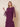 Tea Length Chiffon Tiered A-Line Mother of the Bride Dress with Flutter Sleeve in Plum