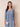 Chiffon Lace 2 Pieces Tea Length Mother of the Bride Dress with Sleeve in Dusty Blue