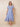 Sequin Lace Chiffon Flutter Sleeve Tea Length Mother of the Bride Dress in Dusty Blue