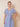 Sequin Lace Chiffon Flutter Sleeve Tea Length Mother of the Bride Dress in Dusty Blue