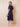 Tiered Chiffon Short Sleeve Tea Length Mother of the Bride Dress in Navy