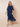 Irregular Ruffled Chiffon A-Line Tea Length Mother of the Bride Dress in Navy
