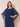 Irregular Ruffled Chiffon A-Line Tea Length Mother of the Bride Dress in Navy