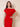 Beaded Off Shoulder Sheath Stretch Satin Mother of the Bride Dress in Red