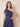 Sequin Tulle A-Line Floor Length One Shoulder Mother of the Bride Dress in Navy