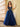 Sparkly Lace Deep V Neck Ball Gown Prom Dress-Navy Blue