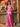 Lace Embroidery Boned Pleat Strapless Mermaid Prom Dress-Hot Pink