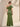 Stretchy Satin One Shoulder Sheath Mother of the Bride Dress with Short Sleeve in Olive Green