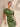 Stretchy Satin One Shoulder Sheath Mother of the Bride Dress with Short Sleeve in Olive Green