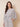 Flutter Long Sleeve Chiffon Pleated Mother of the Bride Dress with Pocket in Silver
