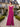 Chiffon Ruffled A-Line Long Mother of the Bride Dress with Square Neck in Fuchsia