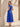 Tulle Floral Lace A-Line Midi Mother of Bride Dress with Cap Sleeve in Royal Blue