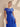 Tulle Floral Lace A-Line Midi Mother of Bride Dress with Cap Sleeve in Royal Blue