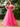 Sparkly Lace Removable Sleeves Ball Gown Prom Dress-Hot Pink