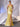 Sheer Bodice Lace Embroidery Boned Mermaid Prom Dress-Yellow