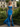 Spaghetti Shoulder Straps Sparkly Beading Long Mermaid Prom Dress - Blue