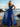 Hand Made Floral Beaded Prom Dress With Split - Royal Blue
