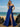 Hand Made Floral Beaded Prom Dress With Split - Royal Blue