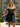 3D Rose Boned Off Shoulder Mini Ball Gown Prom Dress in Black