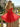 3D Rose Boned Off Shoulder Mini Ball Gown Prom Dress in Red