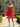 3D Rose Boned Off Shoulder Mini Ball Gown Prom Dress in Red