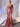 3D Rose Sheer Bodice Boned Satin Mermaid Prom Dress Long-Watermelon Red