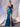 3D Rose Sheer Bodice Boned Satin Mermaid Prom Dress Long-Blue