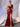 3D Rose Sheer Bodice Boned Satin Mermaid Prom Dress Long-Crimson