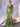 3D Rose Sheer Bodice Boned Satin Mermaid Prom Dress Long-Green