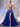 Lace Embroidery V Neck Prom Dress With Slit-Royal Blue