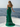 Crystal Lace Embroidery Mermaid Prom Dress With Ruffle - Emerald Green