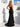 Crystal Lace Embroidery Long Mermaid Prom Dress With Ruffle in Black