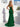 Crystal Lace Embroidery Long Mermaid Prom Dress With Ruffle in Emerald Green