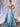 Cut Front Crost Top Pleats Boned Ball Gown Prom Dress Long-Baby Blue