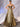 Cut Front Crost Top Pleats Boned Ball Gown Prom Dress Long - Gold