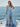 V-Neck Ruched Bust Long Mermaid Prom Dress With Waist Drop - Baby Blue