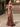 V-Neck Ruched Bust Long Mermaid Prom Dress With Waist Drop-Burnt Orange