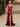 V-Neck Ruched Bust Long Mermaid Prom Dress With Waist Drop-Burgundy
