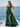 V-Neck Ruched Bust Long Mermaid Prom Dress With Waist Drop - Green