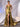 Square Waist Drop Mermaid Prom Dress With Split - Gold