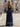 Halter Deep V-Neck A-Line Lace Up Long Prom Dress With Shawl in Navy Blue