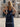 Halter Deep V-Neck A-Line Lace Up Long Prom Dress With Shawl in Navy Blue