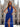 Halter Deep V-Neck A-Line Lace Up Long Prom Dress With Shawl in Royal Blue