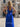 Halter Deep V-Neck A-Line Lace Up Long Prom Dress With Shawl in Royal Blue