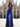 Halter Deep V-Neck A-Line Lace Up Long Prom Dress With Shawl in Royal Blue