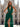Halter Deep V-Neck A-Line Lace Up Long Prom Dress With Shawl in Dark Green